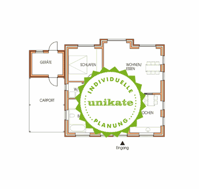 Grundriss Erdgeschoss - Massivhaus Zweifamilienhaus Bergisch Gladbach - massive Zweifamilienhuser zum Festpreis