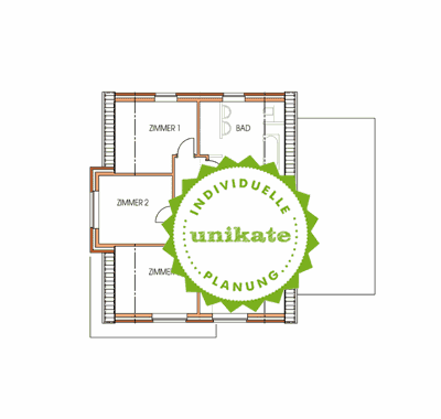 Massivhaus Einfamilienhaus "Rheinland" - Dachgeschoss - Fertighaus, Architektenhaus bauen zum Festpreis