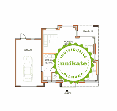 Massivhaus Einfamilienhaus "Bergisch Gladbach" - Erdgeschoss - Fertighaus, Architektenhaus bauen zum Festpreis