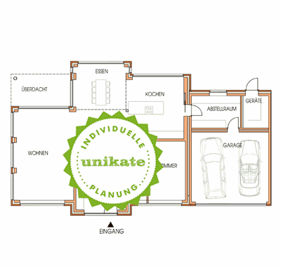 Massivhaus Einfamilienhaus "Frechen Hrth" - Erdgeschoss - Fertighaus, Architektenhaus bauen zum Festpreis