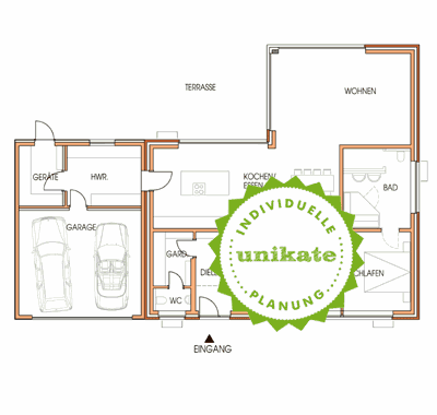 Massivhaus Einfamilienhaus "Leverkusen Niederrhein" - Erdgeschoss - Fertighaus, Architektenhaus bauen zum Festpreis