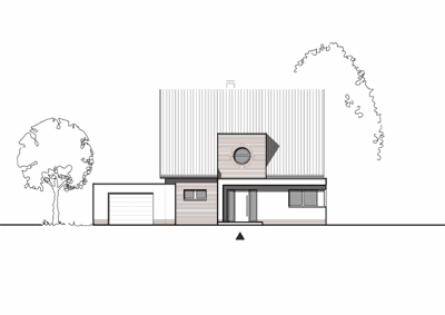 Massivhaus Einfamilienhaus "Bergisch Gladbach" - Ansicht - Fertighaus, Architektenhaus bauen zum Festpreis