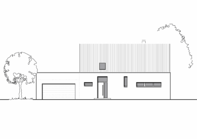 Massivhaus Einfamilienhaus Holzwickede - Ansicht - Fertighaus, Architektenhaus bauen zum Festpreis