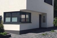 Neubau Haus im Bauhaus-Stil, Gelsenkirchen, Am Buerschen Waldbogen, Waldquartier-Buer, 2 Vollgeschosse, Kubus, Erdwrme, Fubodenheizung