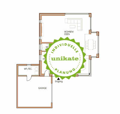 Einfamilienhaus Architektenhaus "Velbert Mettmann" - Erdgeschoss - Massivhaus, Fertighaus, Architektenhaus bauen zum Festpreis