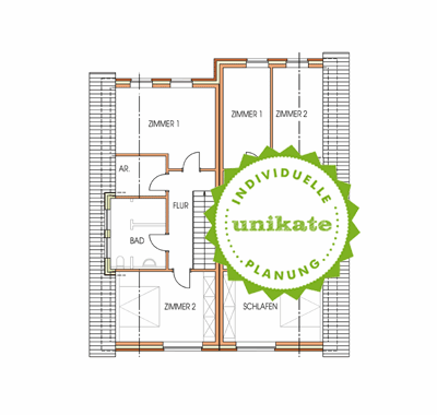 Grundriss Dachgeschoss - Massivhaus Doppelhaus Goch Kamp-Lintfort - massive Doppelhuser zum Festpreis