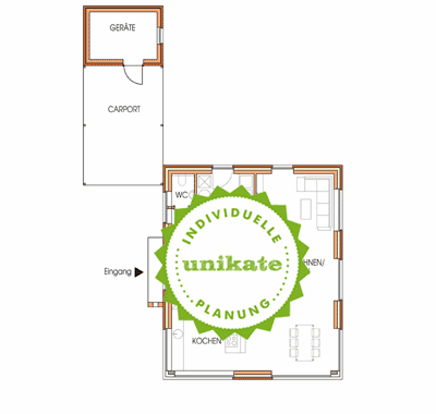 Massivhaus Einfamilienhaus Bottrop Gladbeck - Erdgeschoss - Fertighaus, Architektenhaus bauen zum Festpreis