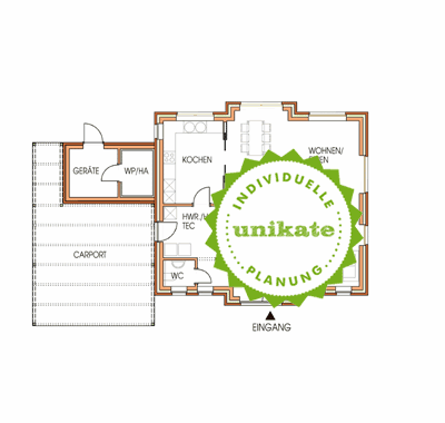 Massivhaus Einfamilienhaus Dortmund Unna - Erdgeschoss - Fertighaus, Architektenhaus bauen zum Festpreis