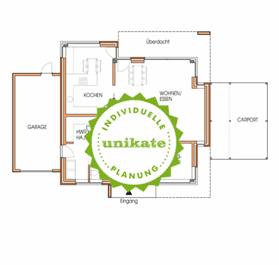 Massivhaus Einfamilienhaus Duisburg - Erdgeschoss - Fertighaus, Architektenhaus bauen zum Festpreis
