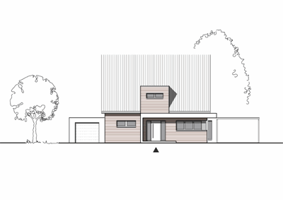 Massivhaus Einfamilienhaus "Duisburg Moers" - Ansicht - Fertighaus, Architektenhaus bauen zum Festpreis