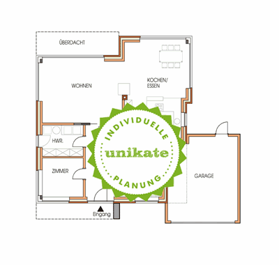 Massivhaus Einfamilienhaus Iserlohn Hemer - Erdgeschoss - Fertighaus, Architektenhaus bauen zum Festpreis