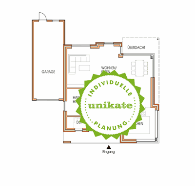 Massivhaus Einfamilienhaus "Kln Bonn" - Ansicht - Fertighaus, Architektenhaus bauen zum Festpreis