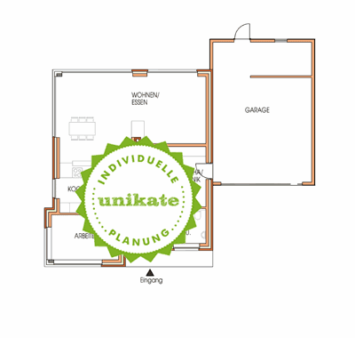 Massivhaus Einfamilienhaus Kreis Unna - Erdgeschoss - Fertighaus, Architektenhaus bauen zum Festpreis