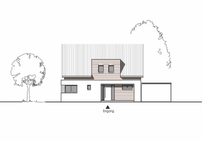 Massivhaus Einfamilienhaus Voerde Dinslaken - Ansicht - Fertighaus, Architektenhaus bauen zum Festpreis