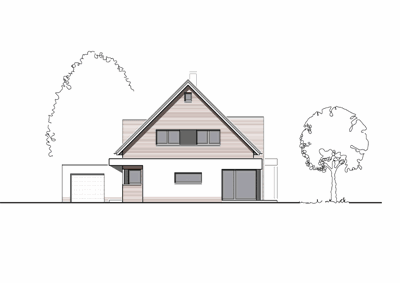 Massivhaus Einfamilienhaus Waltrop - Ansicht - Fertighaus, Architektenhaus bauen zum Festpreis