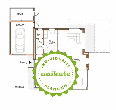 Massivhaus Einfamilienhaus Waltrop - Erdgeschoss - Fertighaus, Architektenhaus bauen zum Festpreis