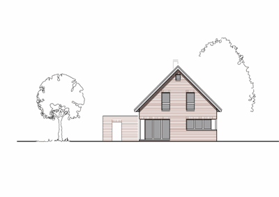 Massivhaus Einfamilienhaus Wetter Witten - Ansicht - Fertighaus, Architektenhaus bauen zum Festpreis