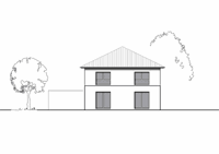 Massivhaus Stadtvilla Bergkamen - Ansicht - Stadthaus mit 2 Vollgeschossen zum Festpreis