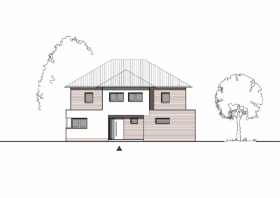 Massivhaus Stadtvilla Bottrop - Ansicht - Stadthaus mit 2 Vollgeschossen zum Festpreis