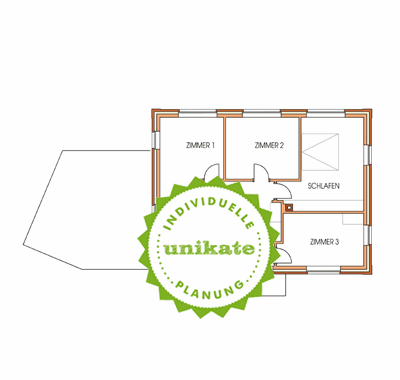 Massivhaus Stadtvilla "Dortmund Unna" - Obergeschoss - Stadthaus mit 2 Vollgeschossen zum Festpreis