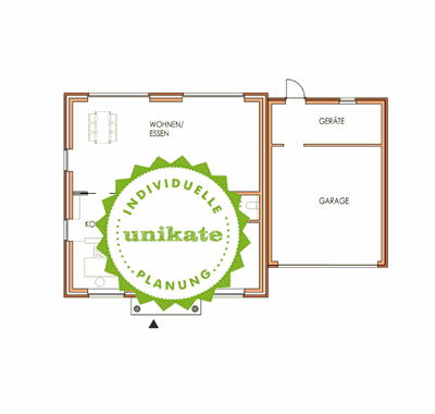 Massivhaus Stadtvilla Holzwickede - Erdgeschoss - Stadthaus mit 2 Vollgeschossen zum Festpreis