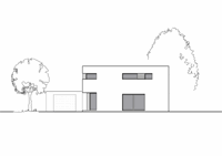 Massivhaus Stadtvilla "Kln Bonn" - Ansicht Bauhaus - Stil - Stadthaus mit 2 Vollgeschossen zum Festpreis