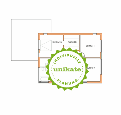 Massivhaus Stadtvilla "Kln Bonn" - Obergeschoss - Bauhaus-Stil - Stadthaus mit 2 Vollgeschossen zum Festpreis