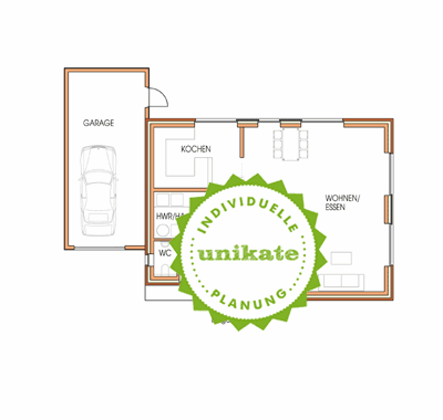 Massivhaus Stadtvilla Marl - Erdgeschoss - Stadthaus mit 2 Vollgeschossen zum Festpreis