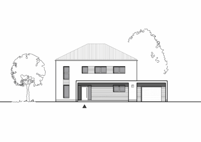 Massivhaus Stadtvilla Recklinghausen - Ansicht - Stadthaus mit 2 Vollgeschossen zum Festpreis