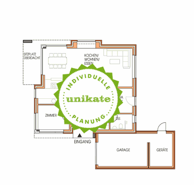 Massivhaus Stadtvilla Dortmund - Erdgeschoss - Stadthaus mit 2 Vollgeschossen zum Festpreis