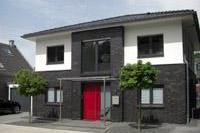 Moderne Stadtvilla Haustyp Haltern am See, Putz- Klinker Fassade, farbige Fenster, Erdwärme, 2 Vollgeschosse, NRW