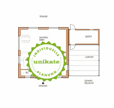 Massivhaus Stadtvilla Waltrop - Erdgeschoss - Stadthaus mit 2 Vollgeschossen zum Festpreis